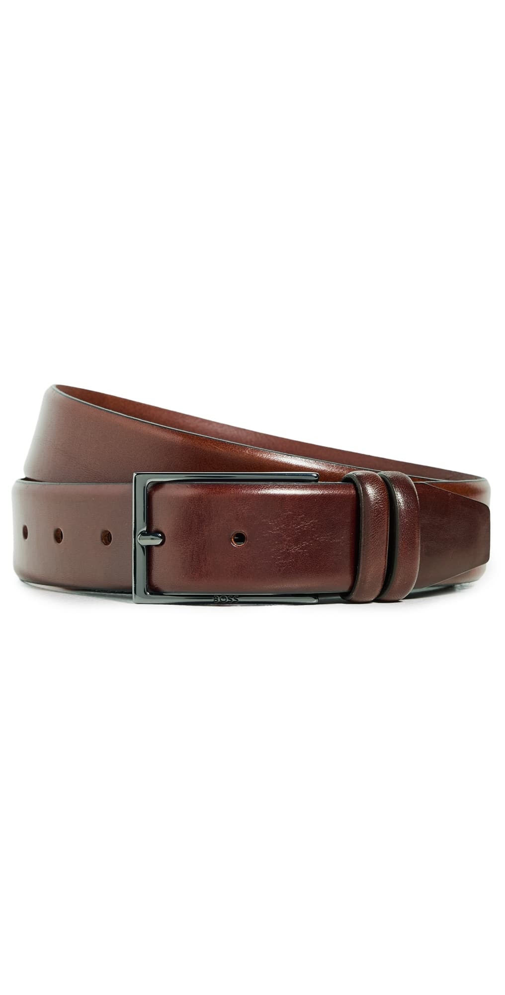 BOSS Carmello Leather Belt Medium Brown