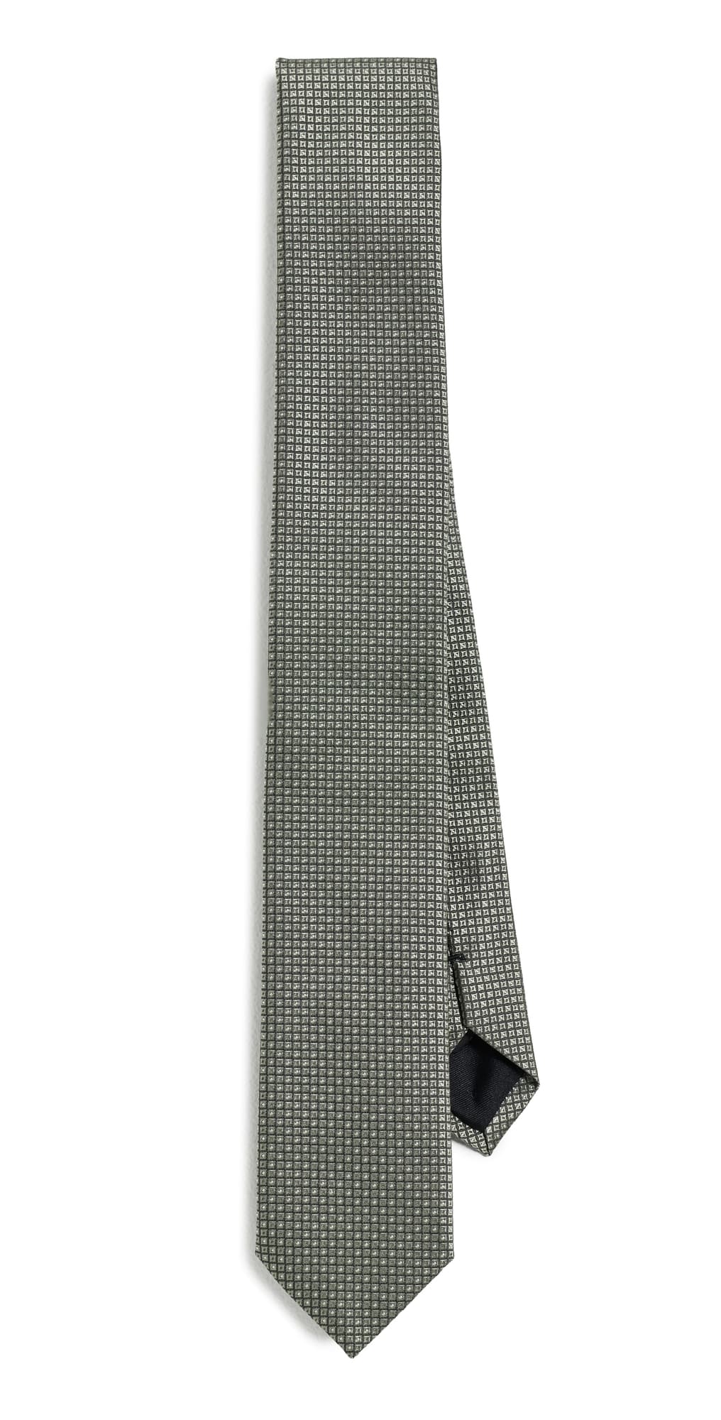 BOSS Silk Tie Olive Green · One Size