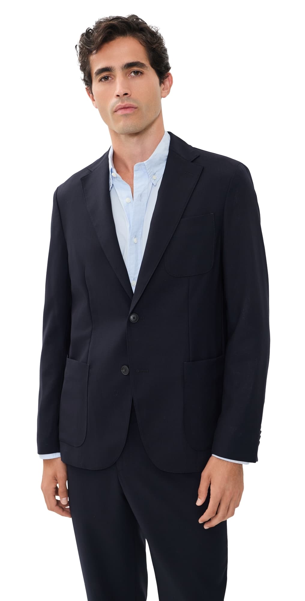 BOSS Slim Fit Wool Blazer Dark Blue
