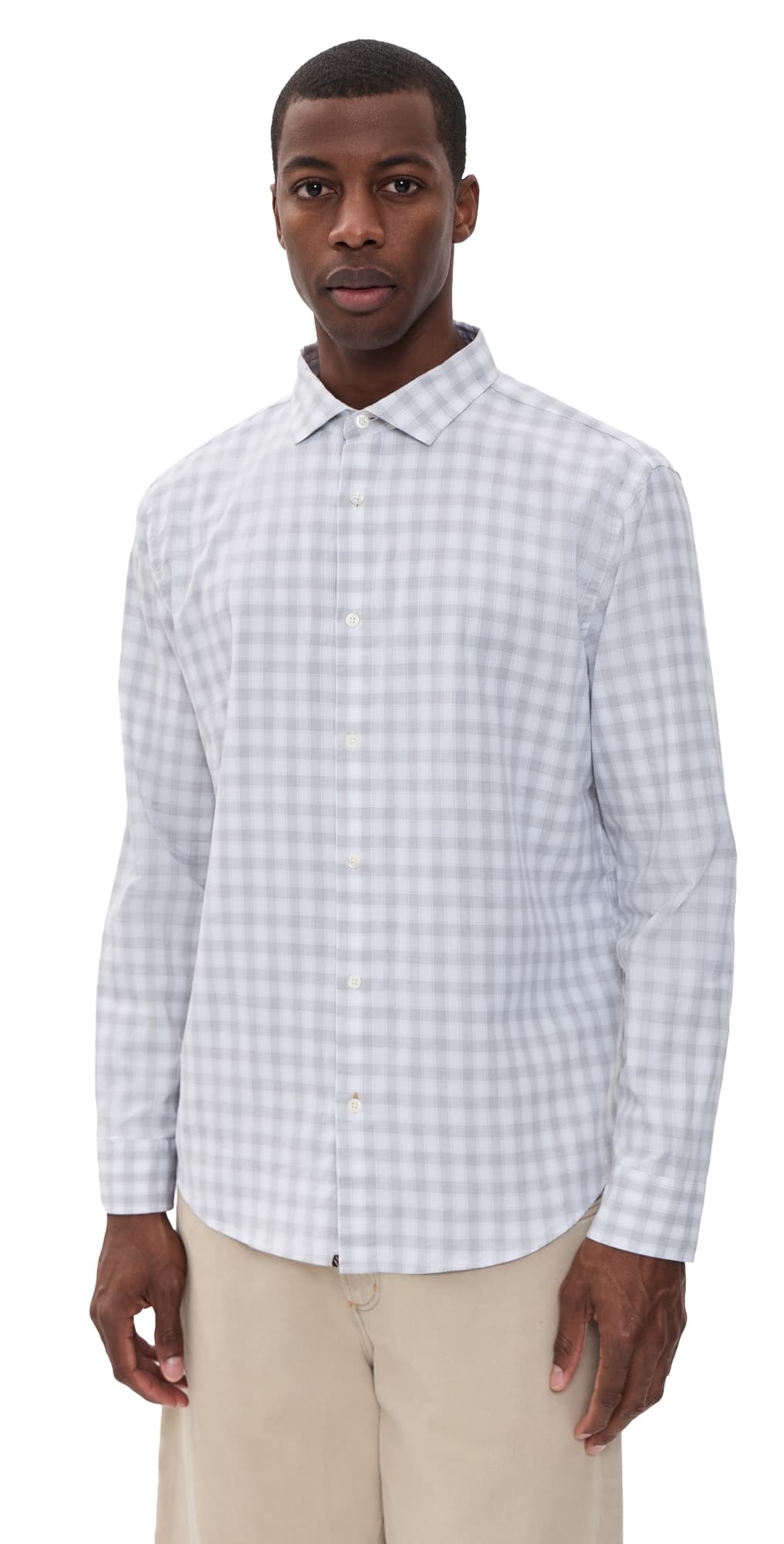 Billy Reid Check Hutcheson Sport Shirt Grey/White