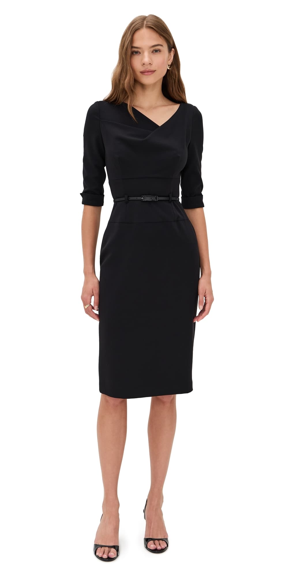 Black Halo 3/4 Sleeve Jackie O Dress Black