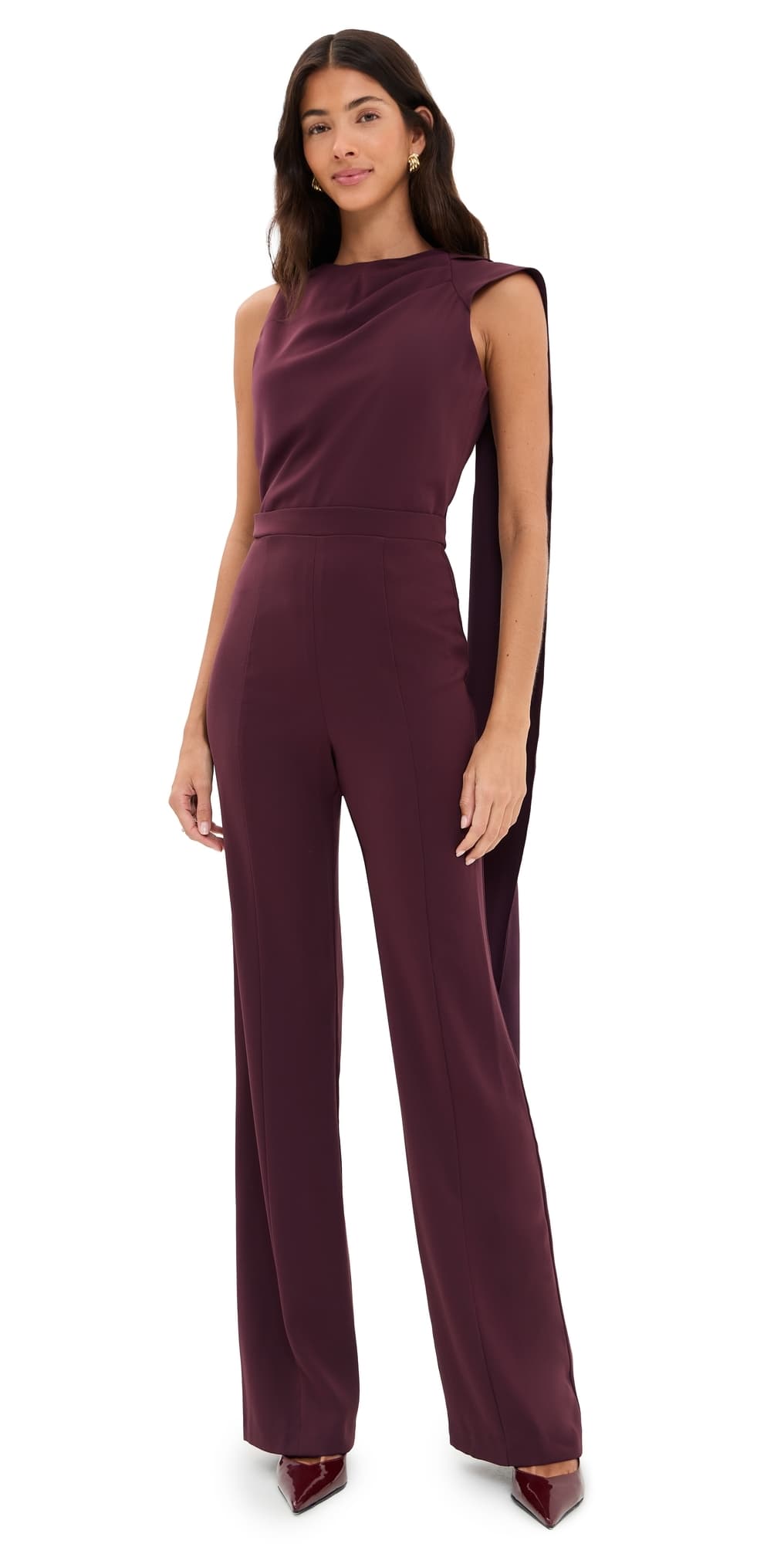 Black Halo Enola Jumpsuit Oxblood