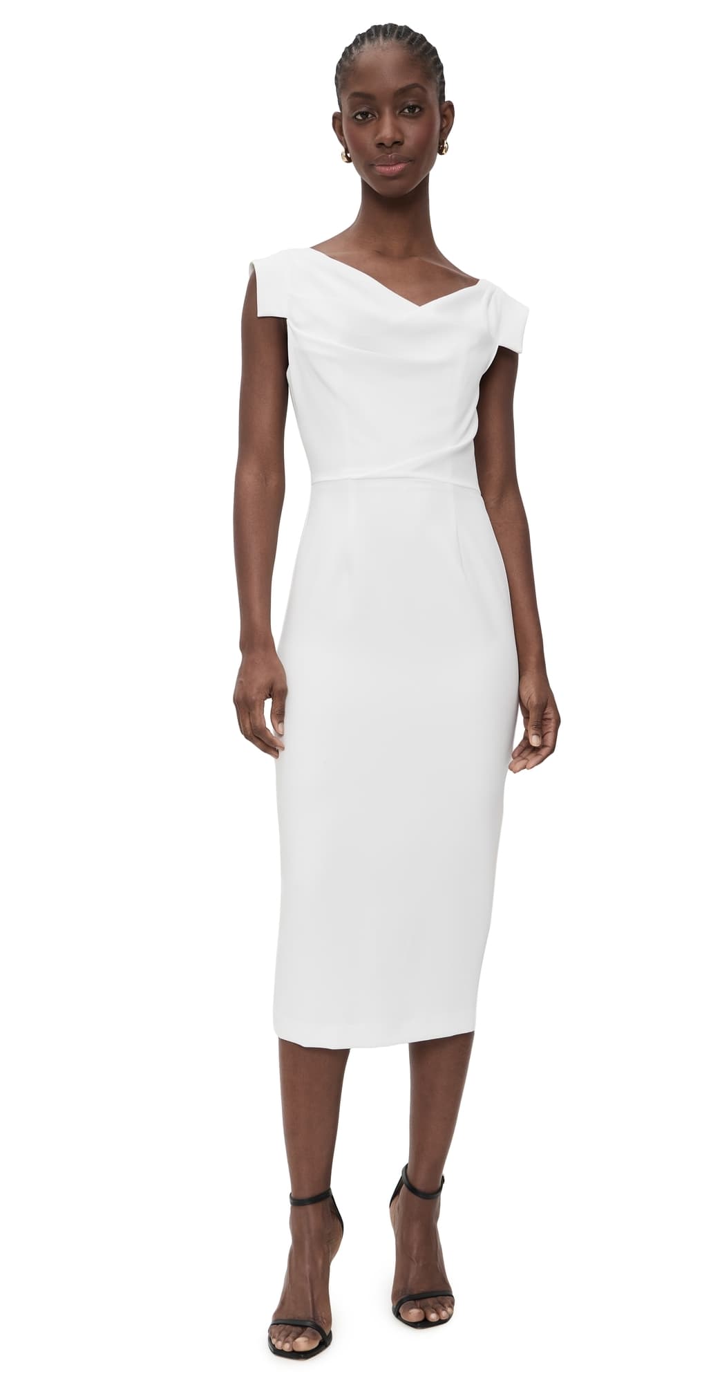 Black Halo Jacqueline Midi Dress Porcelain