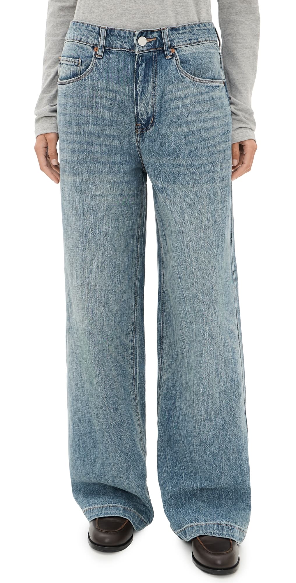 BLANKNYC Lead The Way Low Baggy Jeans Medium Indigo