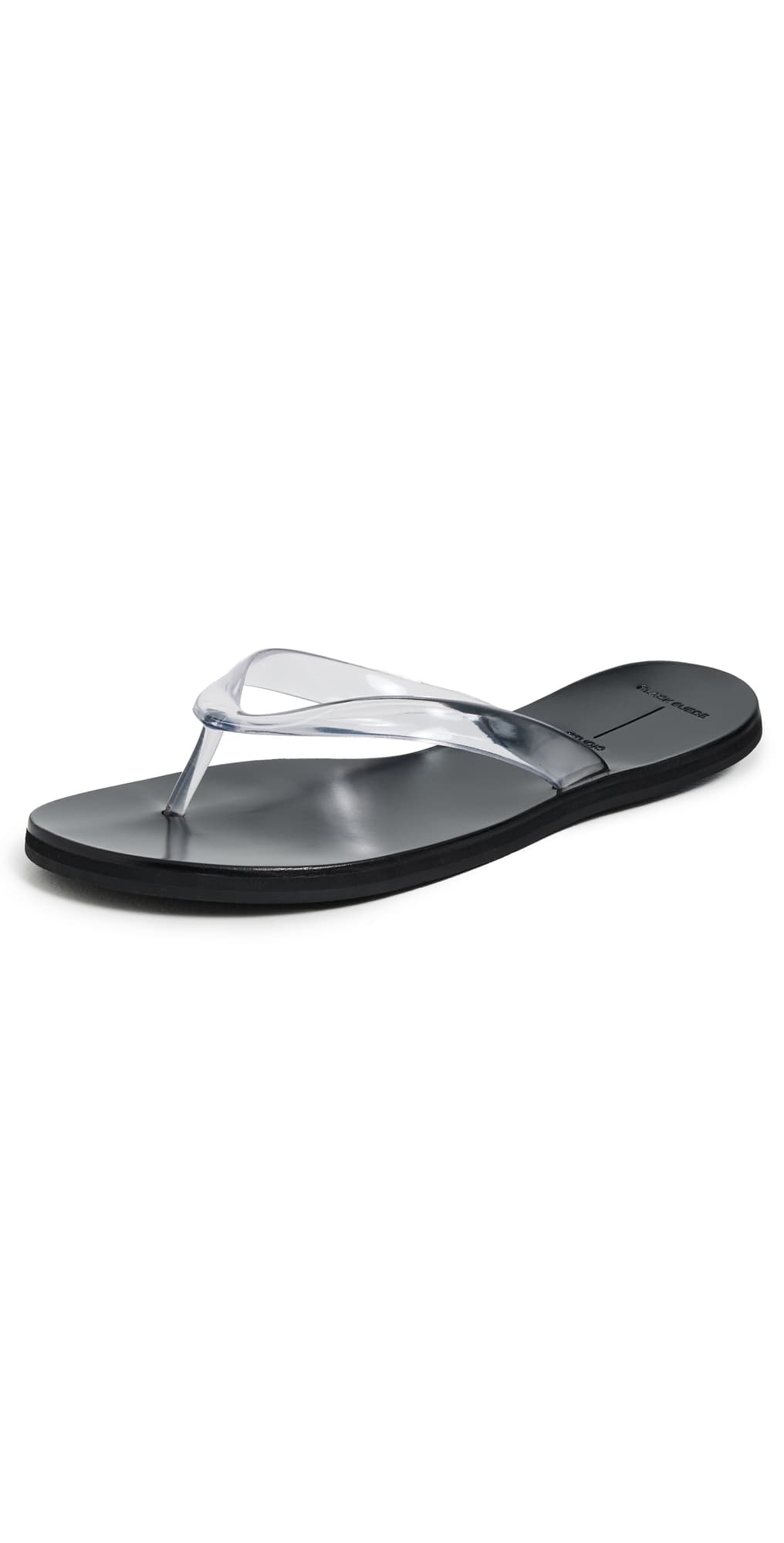 Black Suede Studio Jelly Sandals Clear PVC