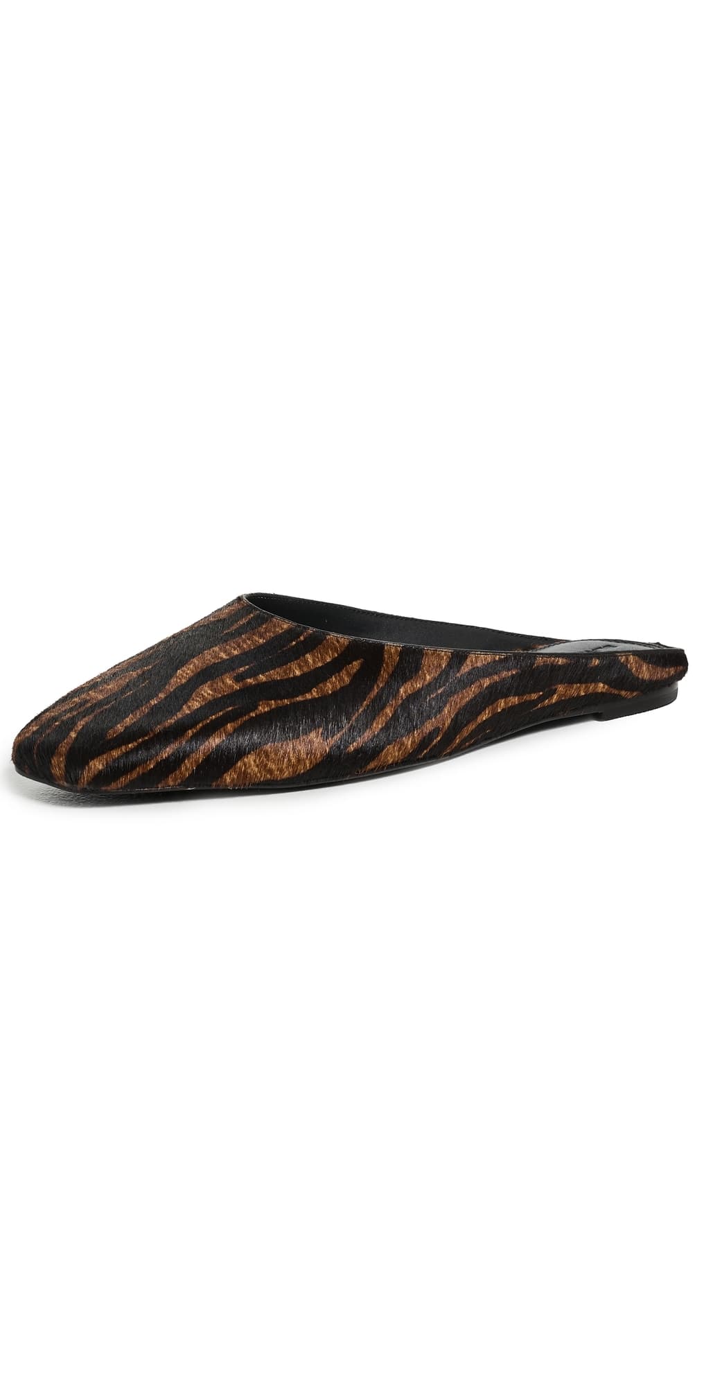 Black Suede Studio Lucia Flats Brown Zebra Pony Hair