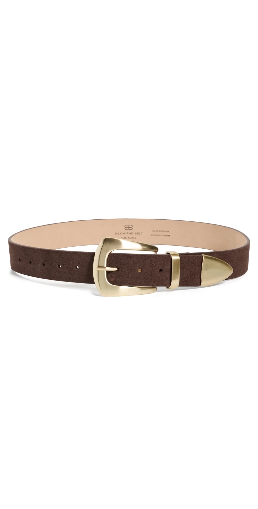 B-Low The Belt Jordana Mini Suede Belt Chocolate Brushed Brass