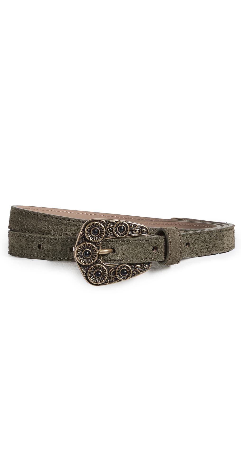 B-Low The Belt Elphie Suede Belt Olive/Brass