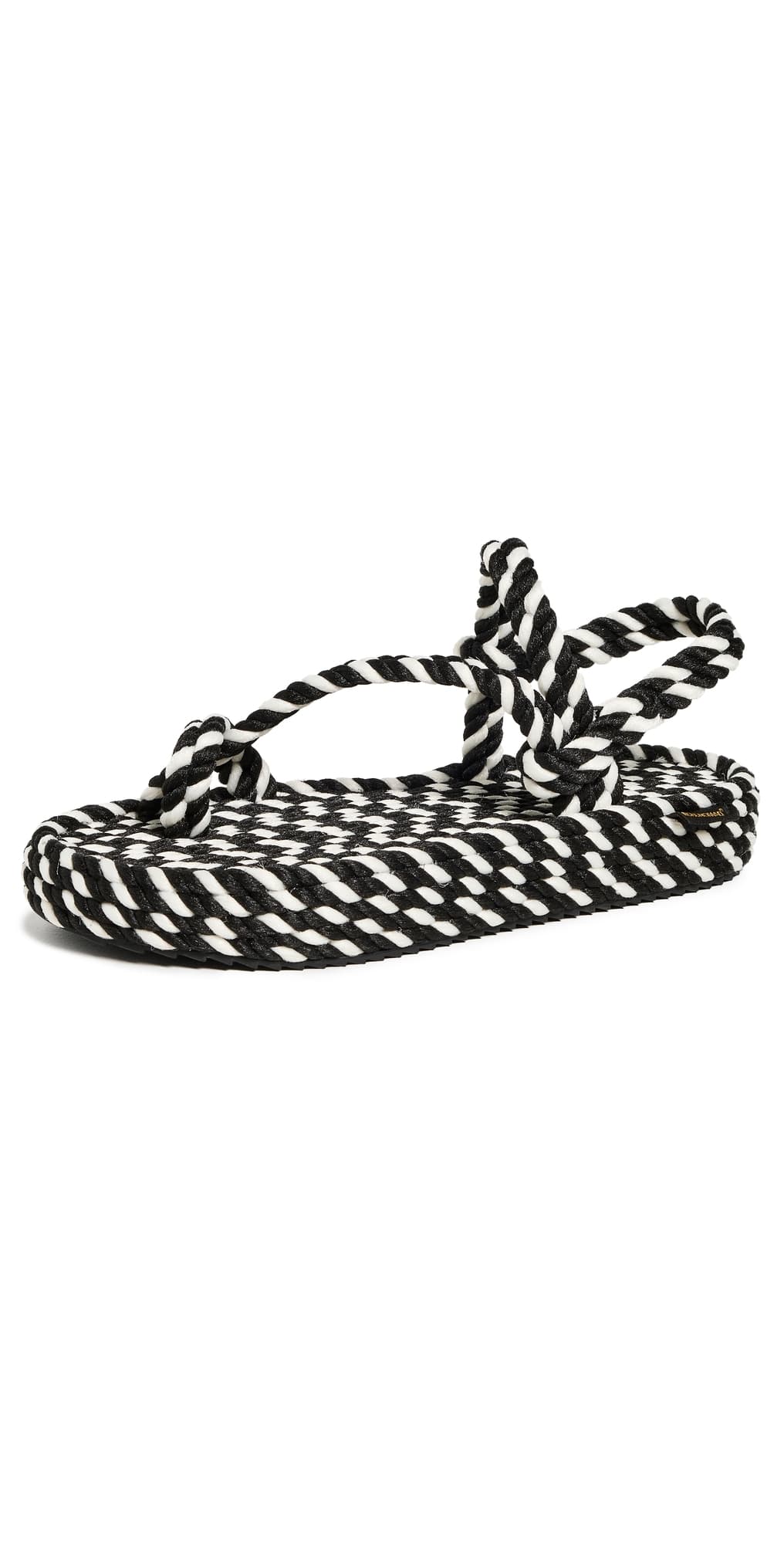 BOHONOMAD Hawaii Rope Platform Sandals Black/White