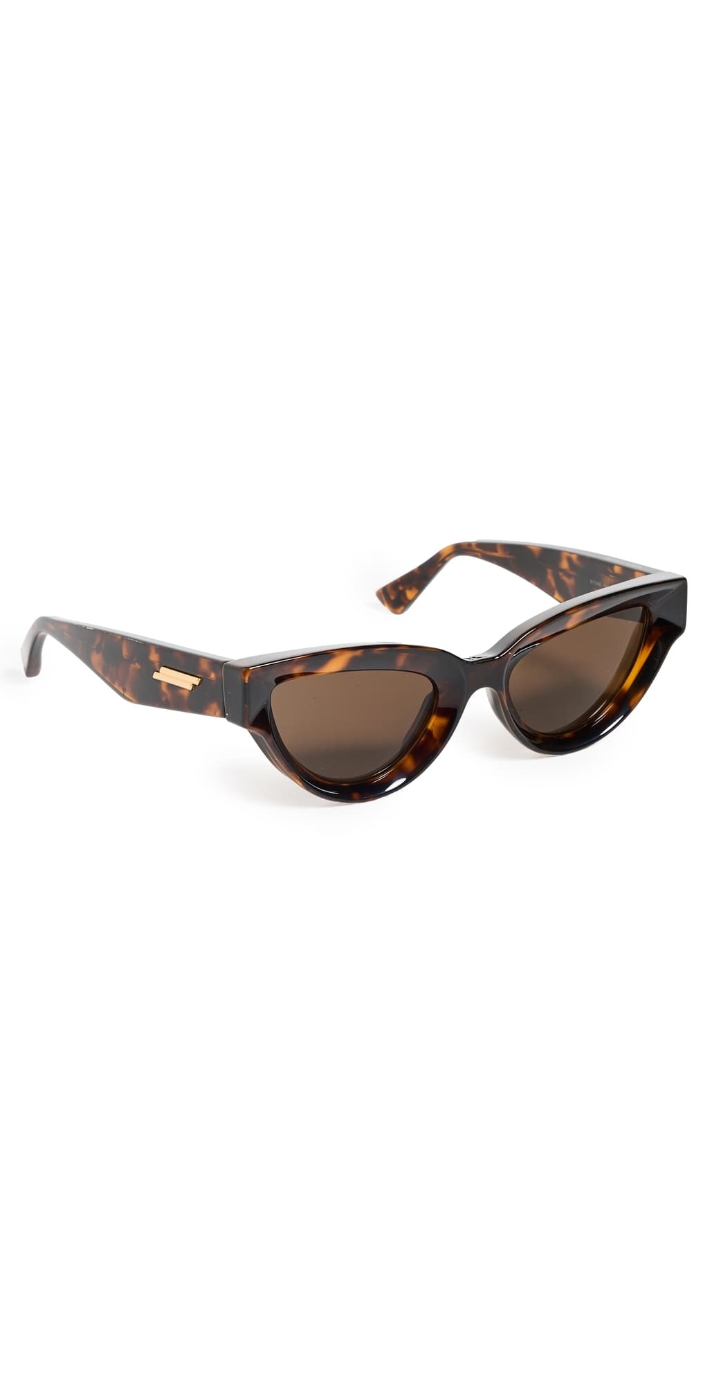 Bottega Veneta Bold Ribbon Narrow Sunglasses Havana-Havana-Brown