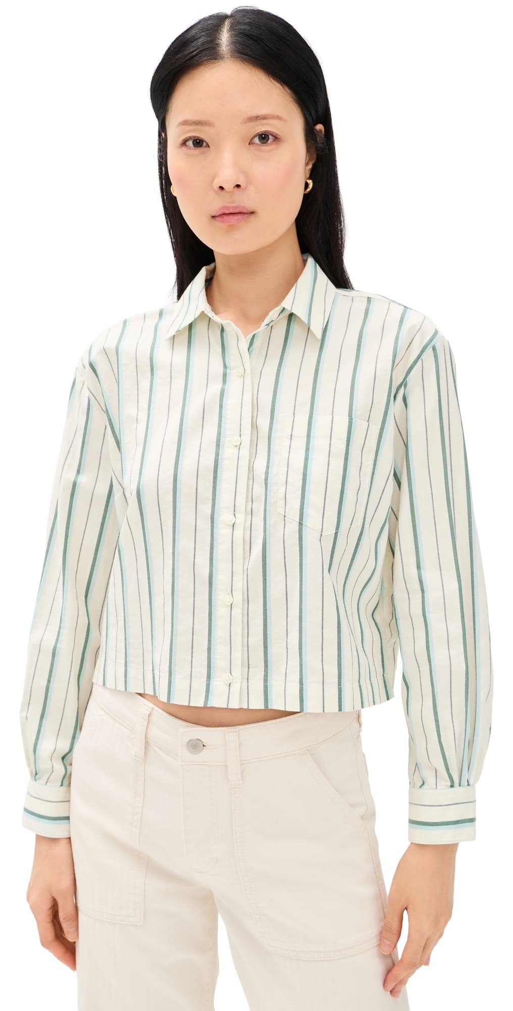 Birds of Paradis Nessa Stripe Shirt Verde Stripes