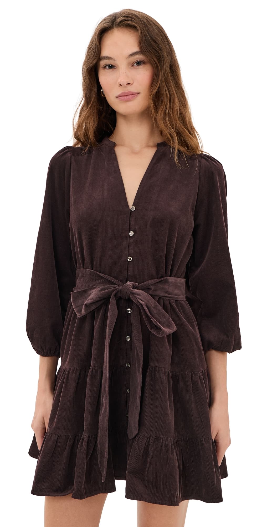 Birds of Paradis Celeste Corduroy Dress Espresso