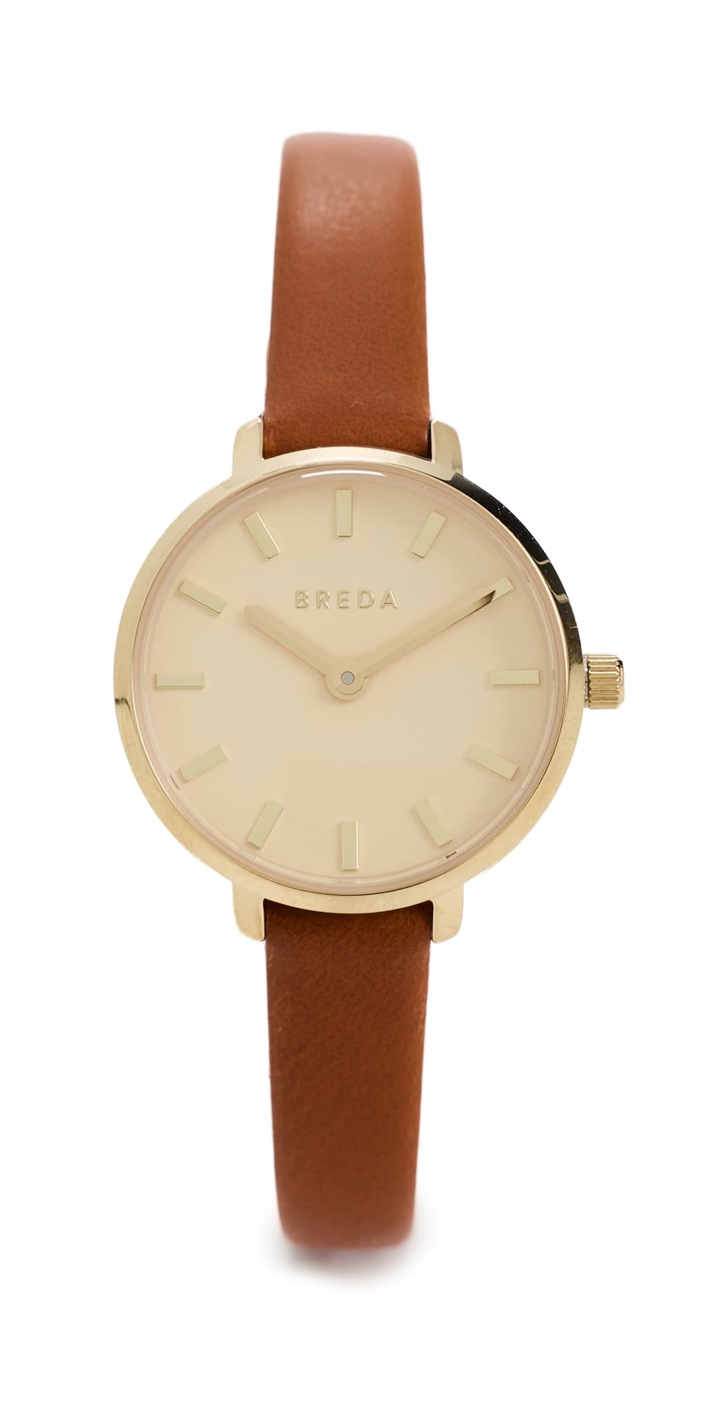 Breda Beverly Leather Watch Gold/Brown