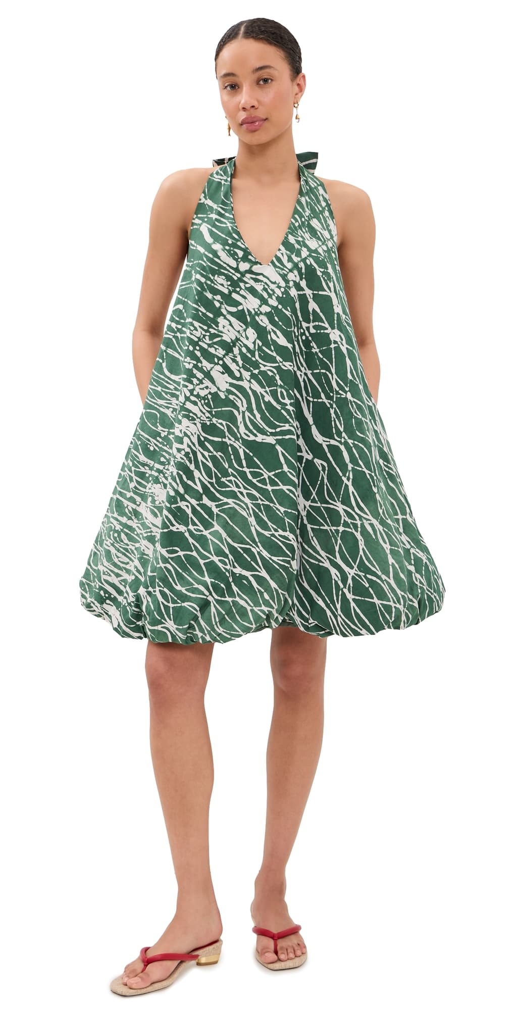Busayo Eniola Dress Green & White