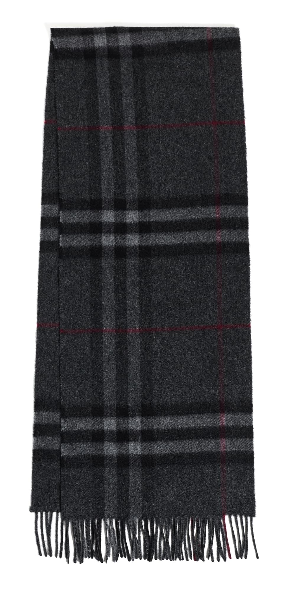 Burberry Giant Check Cashmere Scarf Charcoal Grey