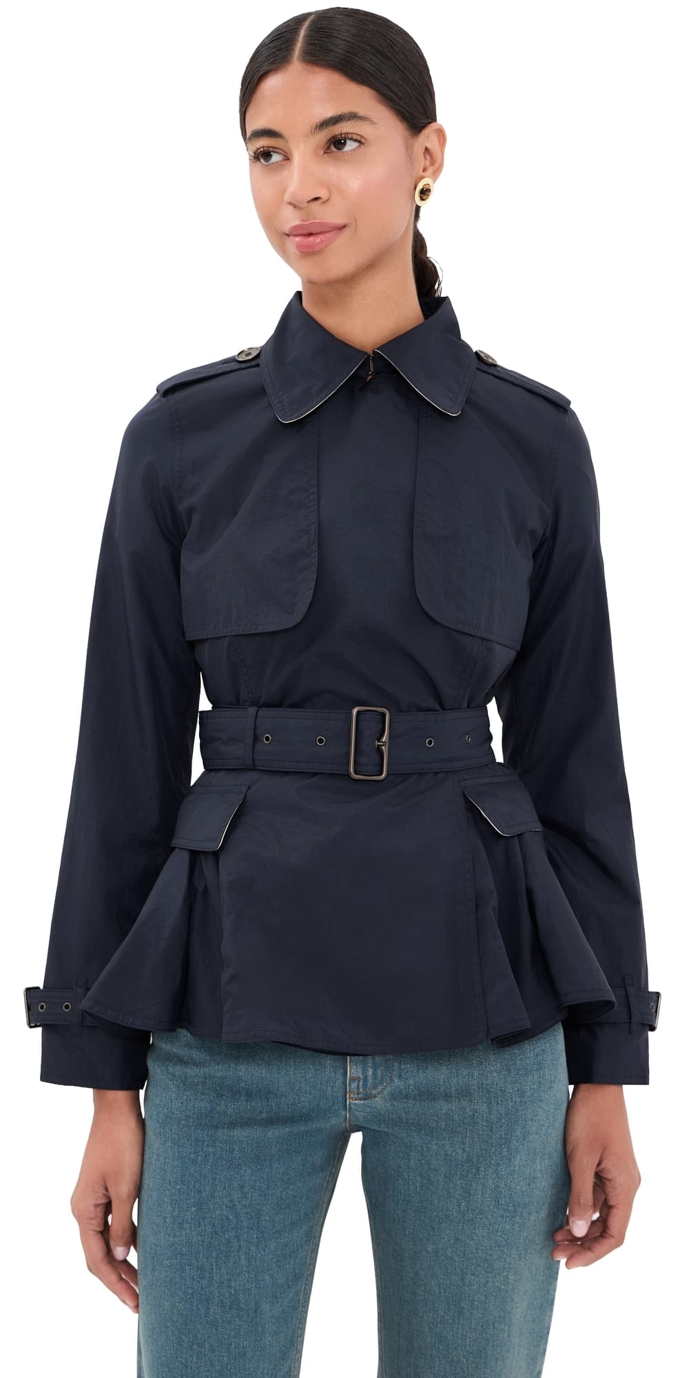 Burberry Nylon Pembury Trench Jacket Navy