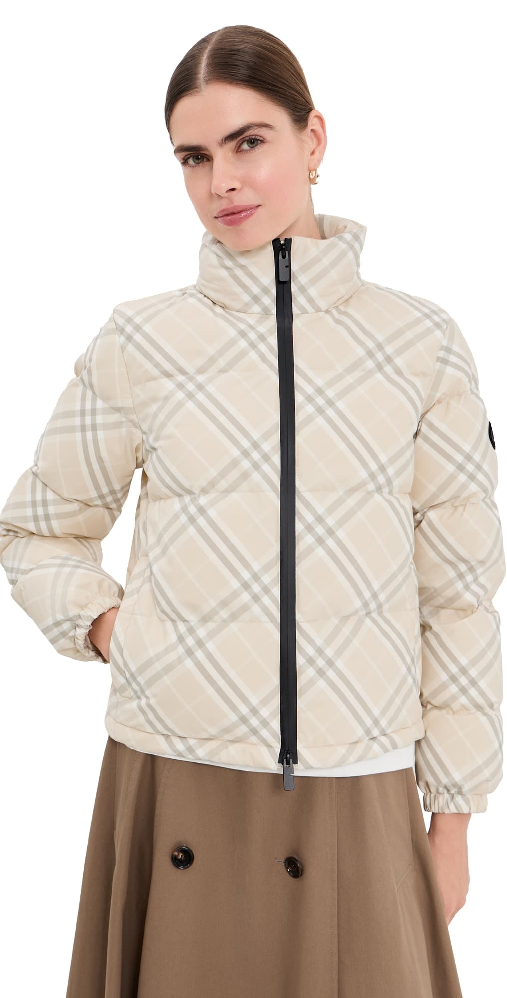 Burberry Ambleside Checkard Jacket Yarn Beige Ip Check
