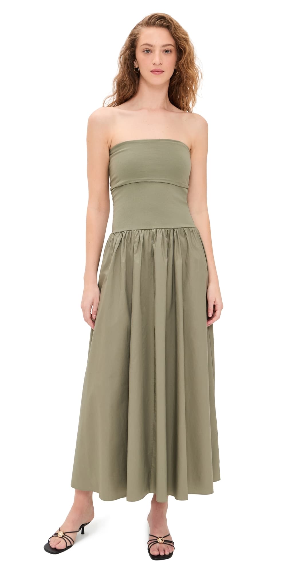 By Malene Birger Marc Mixed Media Dress Deep Lichen Green