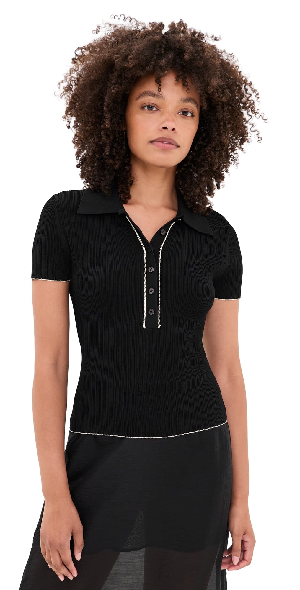 By Malene Birger Benita Polo Top Black