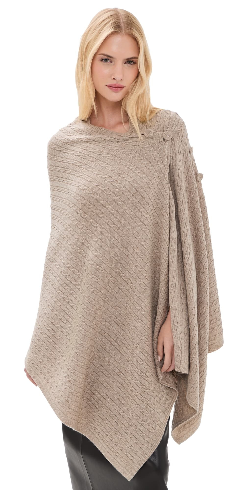 By Malene Birger Liza Wool Cape Grey Brown Melange