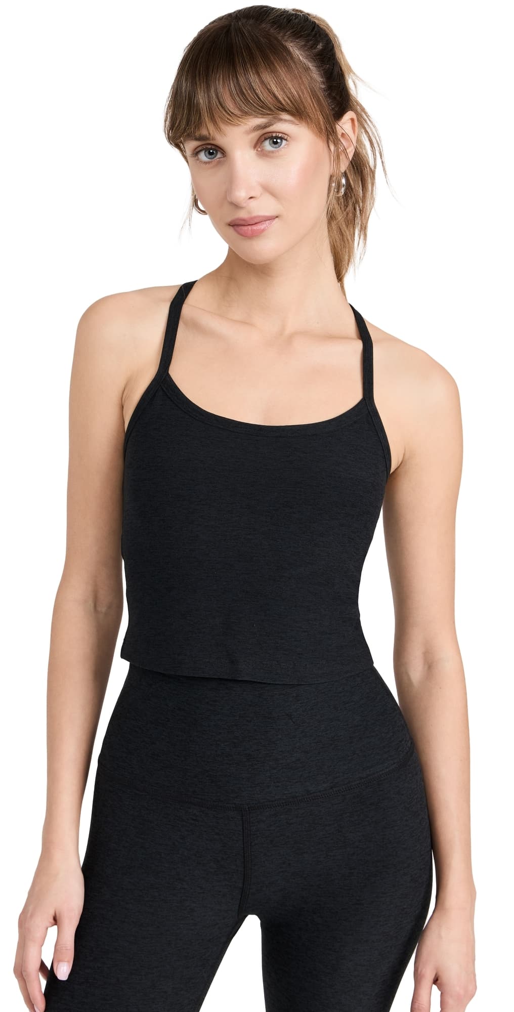 Beyond Yoga Spacedye Slim Racerback Cropped Tank Darkest Night