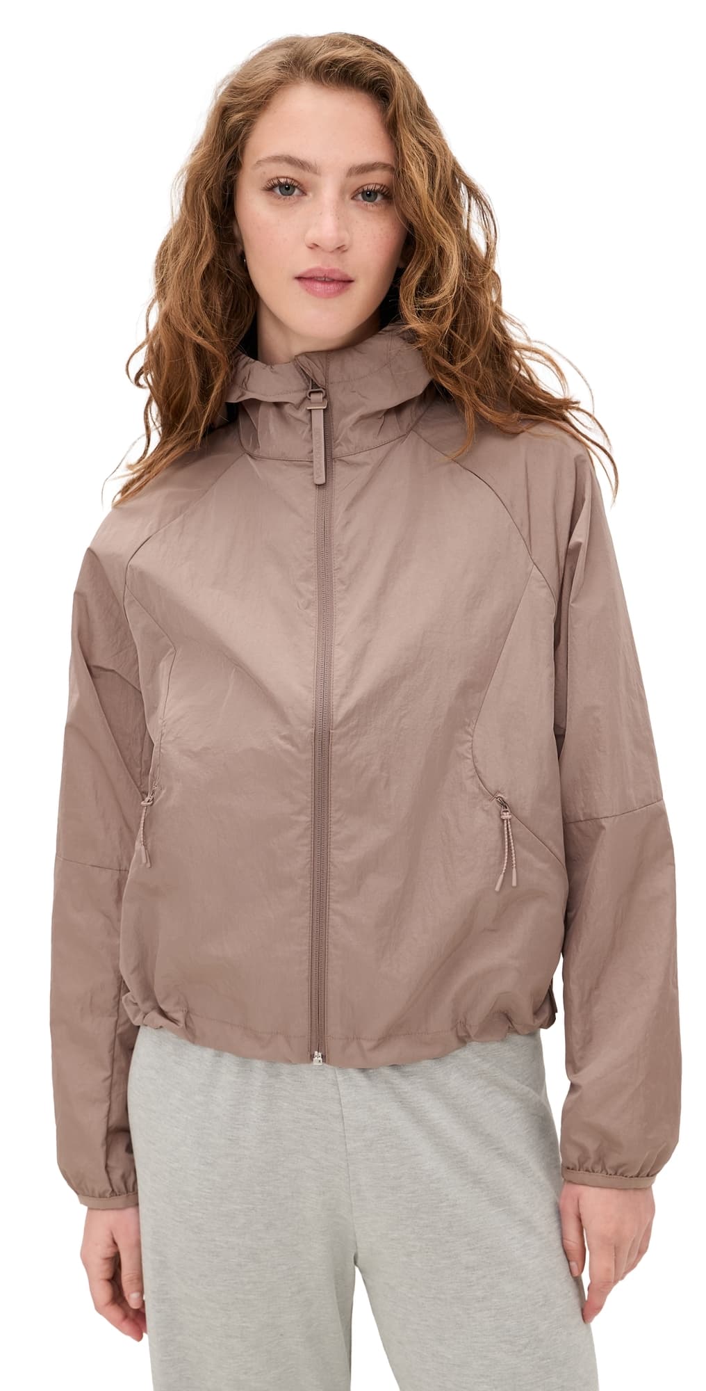 Beyond Yoga Limitless Hooded Jacket Rosey Taupe