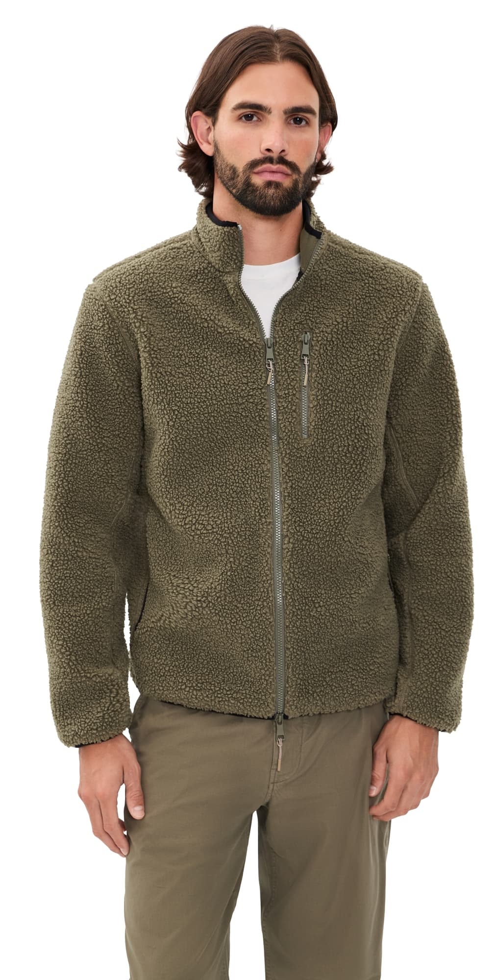 Beyond Yoga Boucle Fleece Zip Jacket Lush Olive