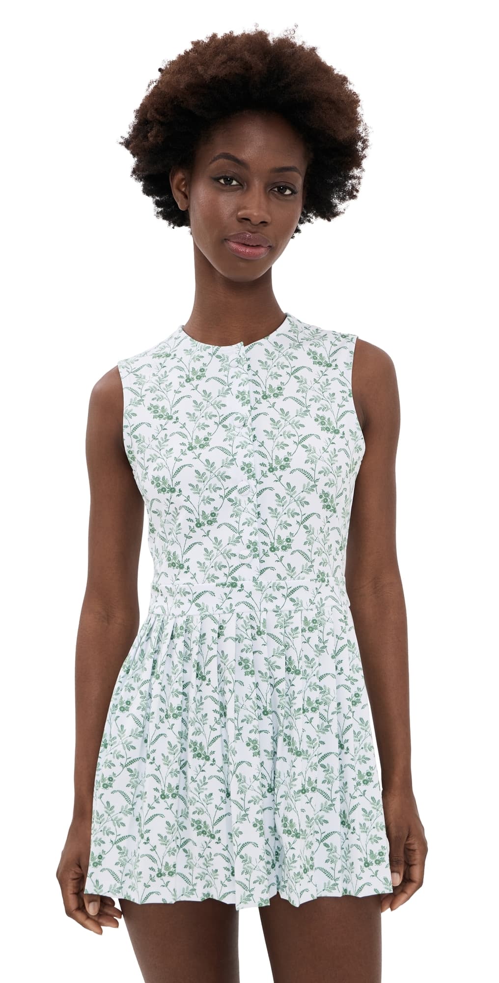 Byrdie Golf Social Wear P-Town Pleated Mini Dress Fringe Visionary Rpt