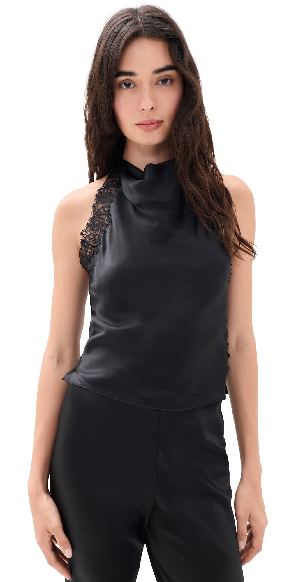CAMI NYC Lucille Silk Top Black