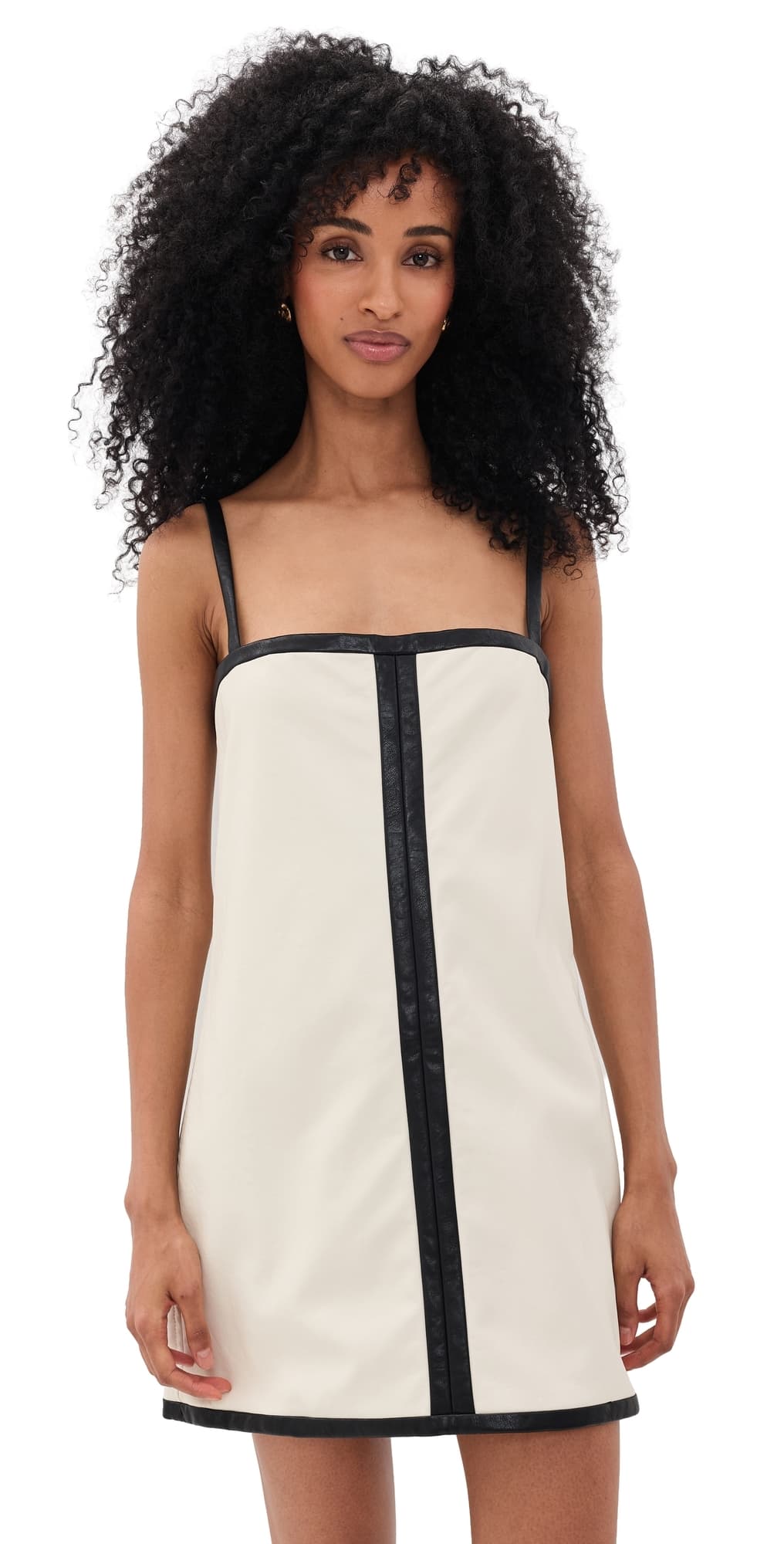 Cala de la Cruz Esme Faux Leather Dress Ecru