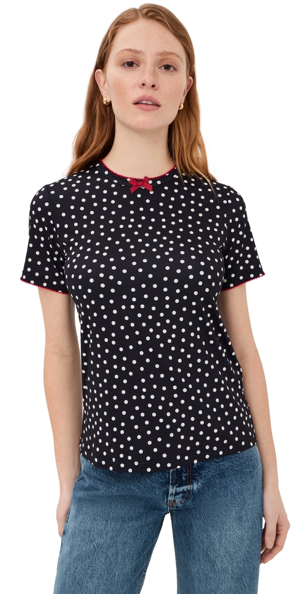 Caro Editions Polka-Dot T-Shirt Black/White Dots