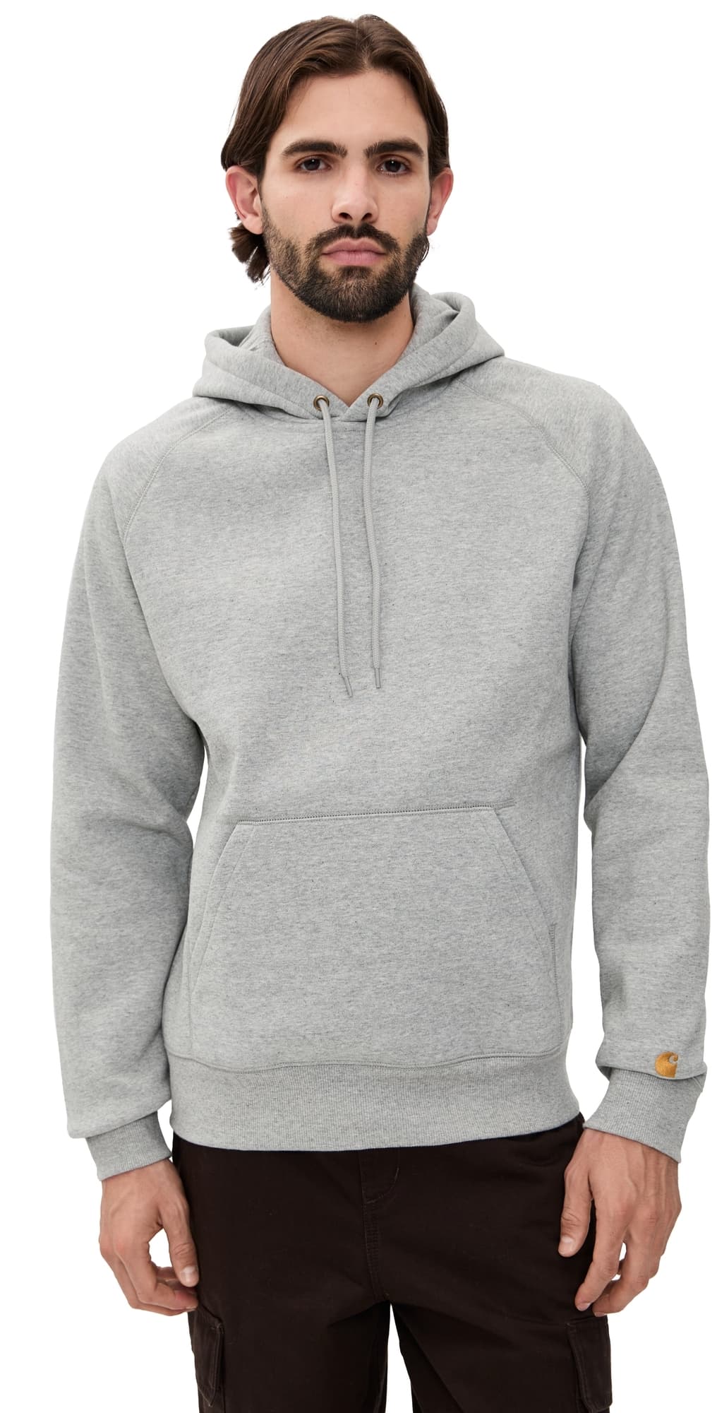 Carhartt WIP Hooded Chase Sweatshirt Grey Heather/Gold