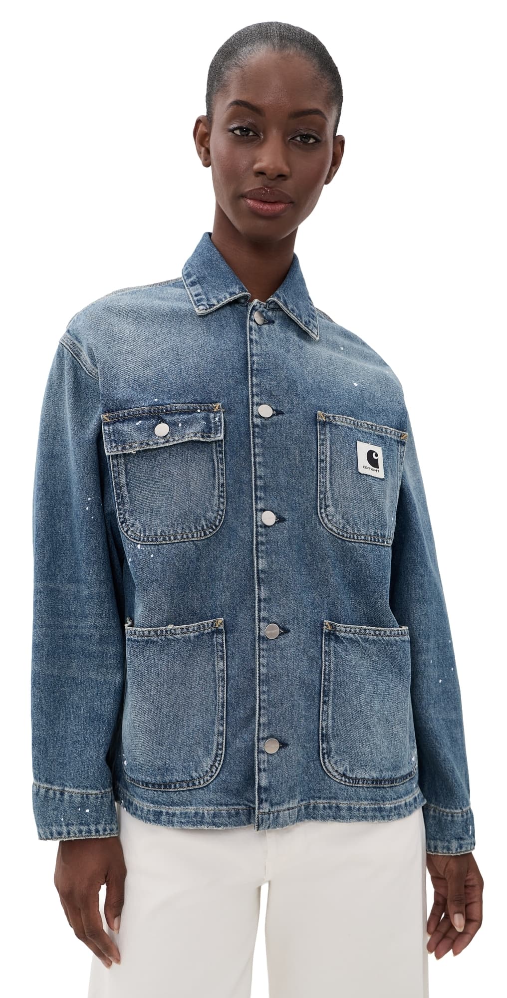 Carhartt WIP OG Michigan Coat Blue (Destroy Wash, Splatter)