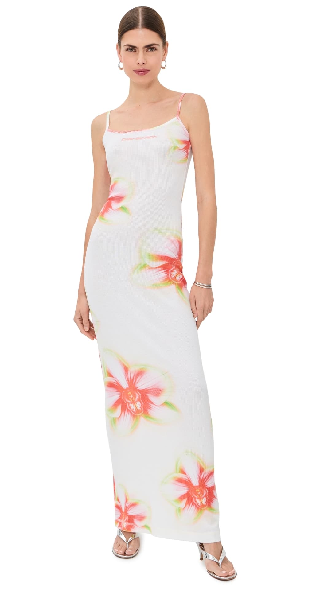 Casablanca Glitch Orchid Soft Ribbed Maxi Dress Glitch Orchid