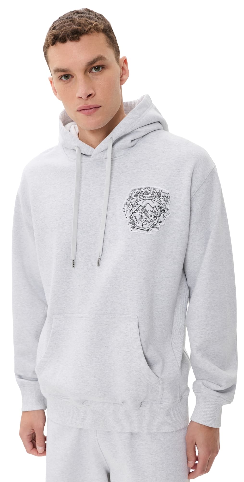 Casablanca Eveil Ancestral Applique Classic Hoodie Grey Marle Loopback
