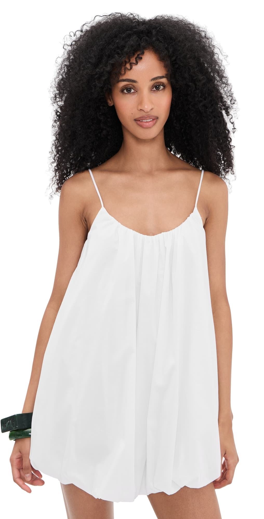 CAROLINE CONSTAS Riley Bubble Hem Mini Dress White