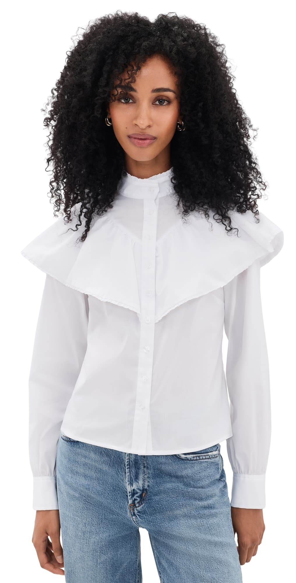 CAROLINE CONSTAS Soraya Button Down Shirt White