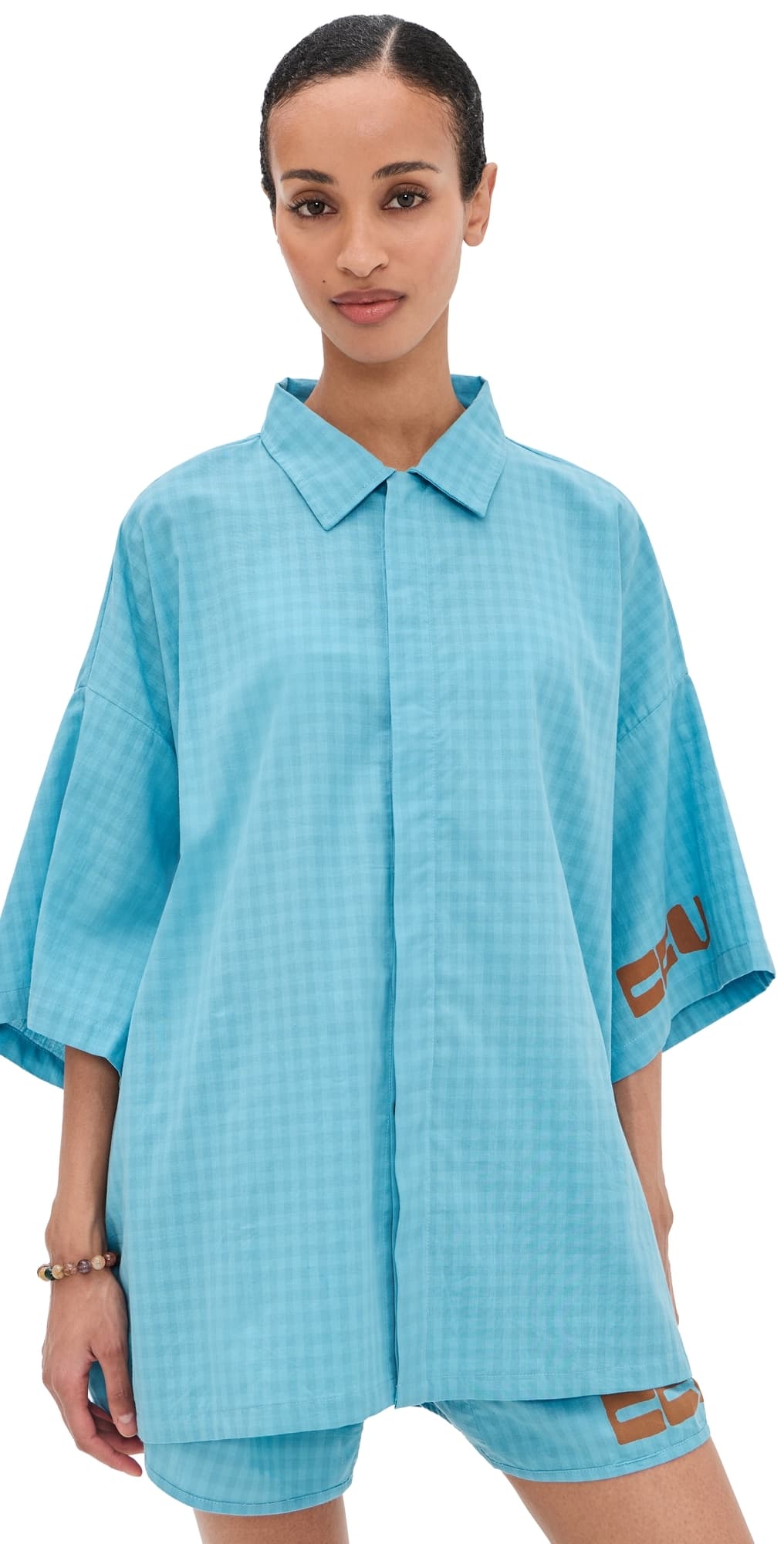 Ciao Ciao Vacation Vacanza Bungalow Button Down Blue · M