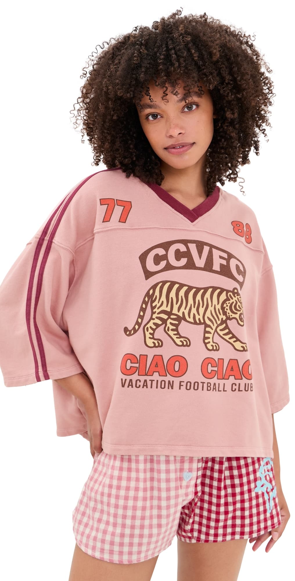 Ciao Ciao Vacation Tiger Spirit Club Tee Pink