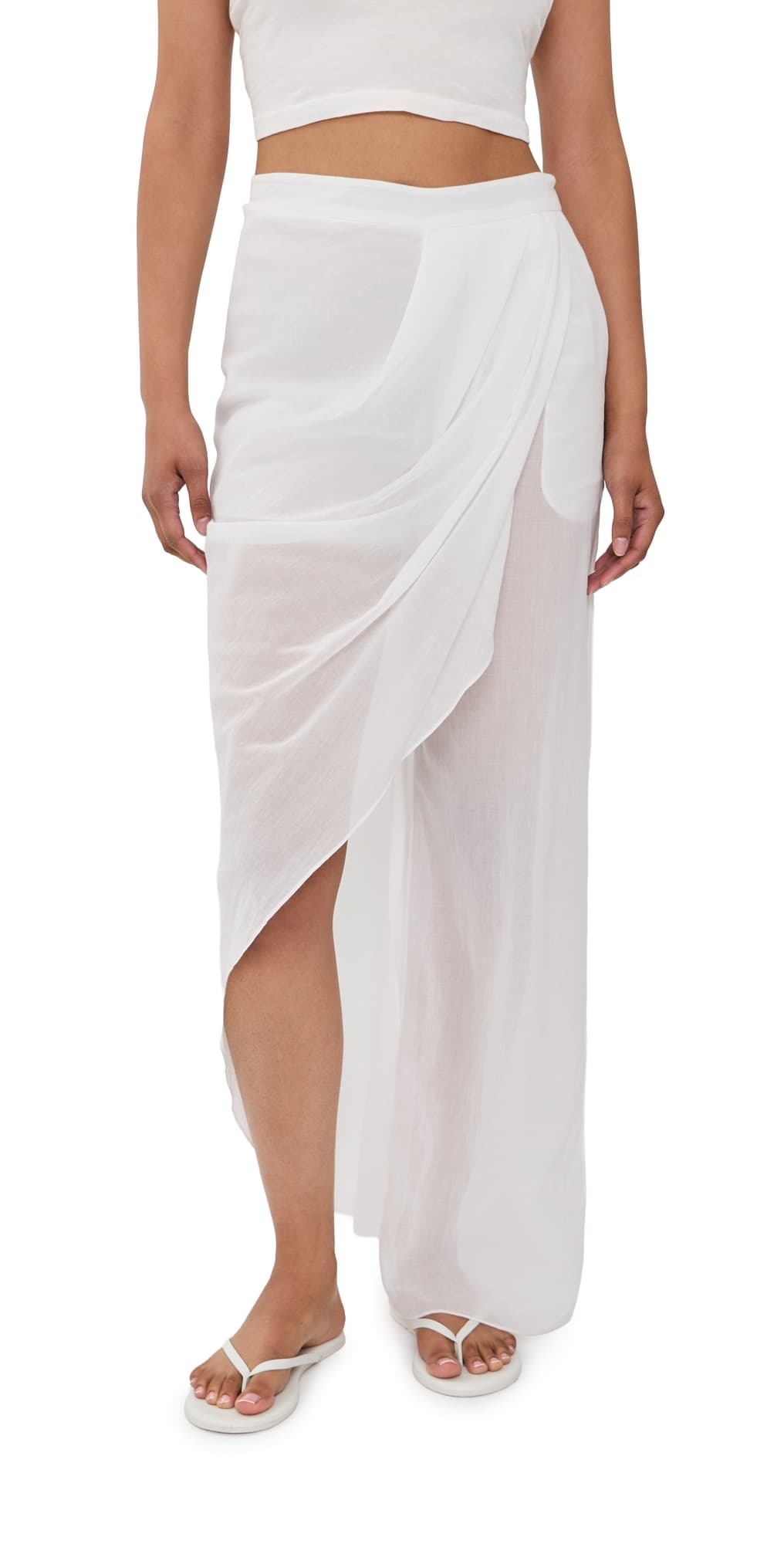 Christopher Esber Draped Skirt Cotton Trousers White
