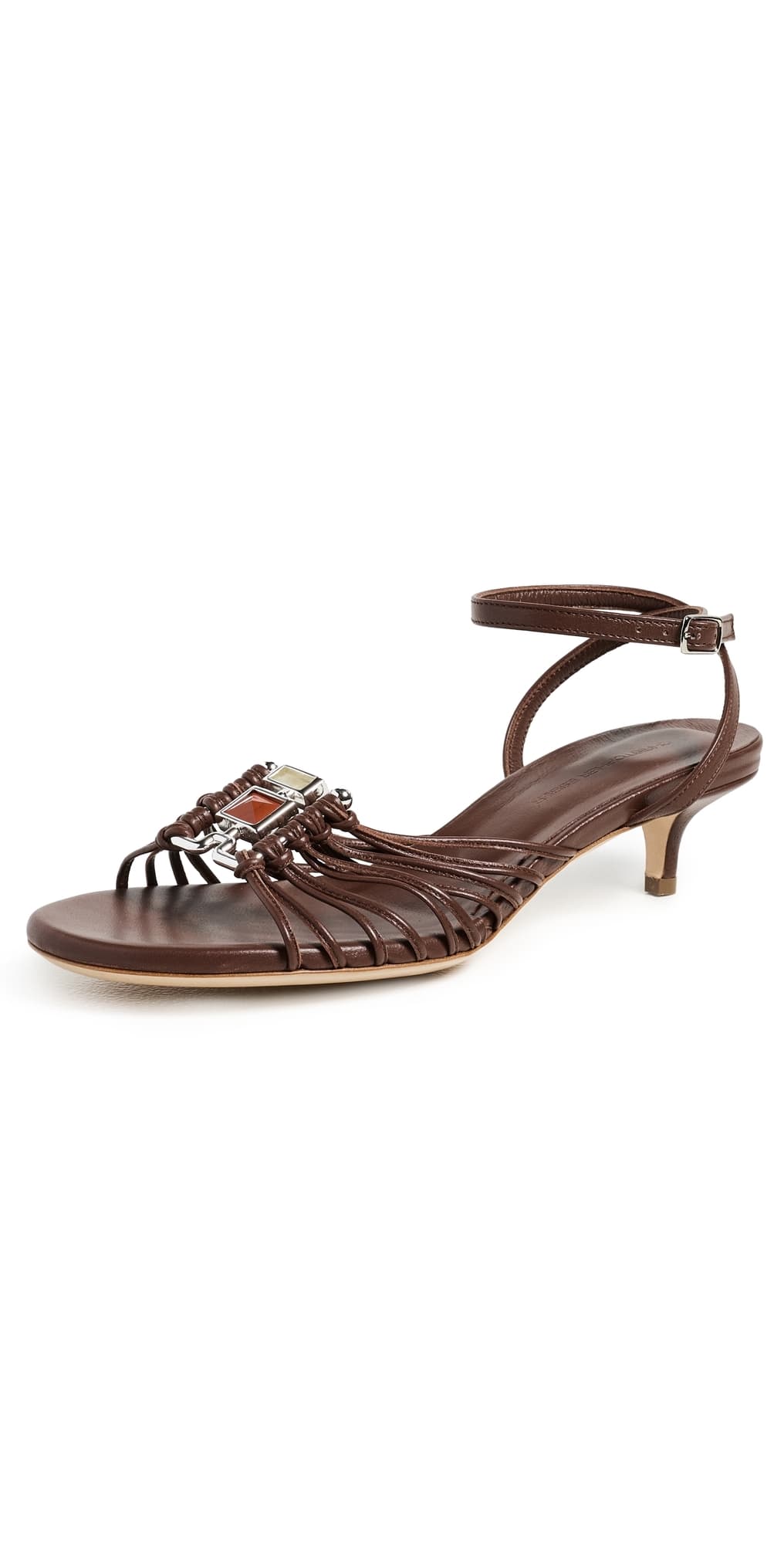 Christopher Esber Bezel Quartz Micro Heels Chocolate