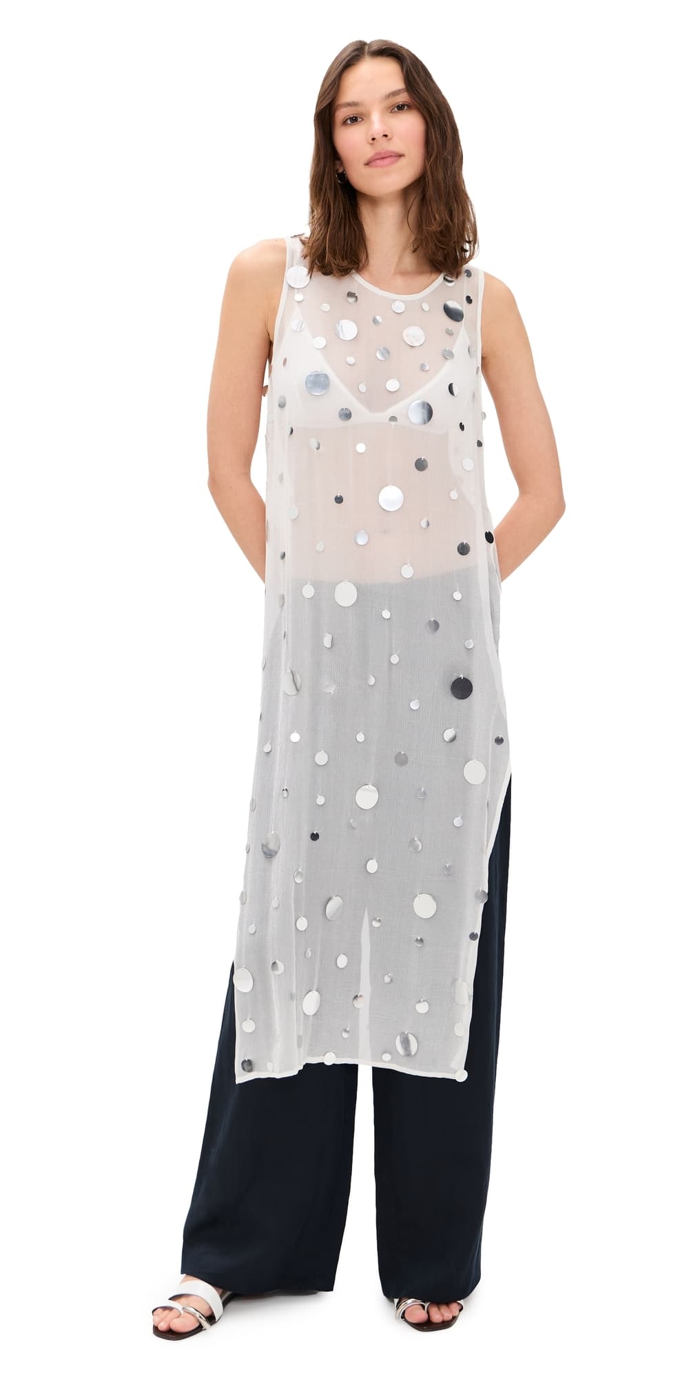 Chan Luu Chloe Sequin Tunic White · One Size