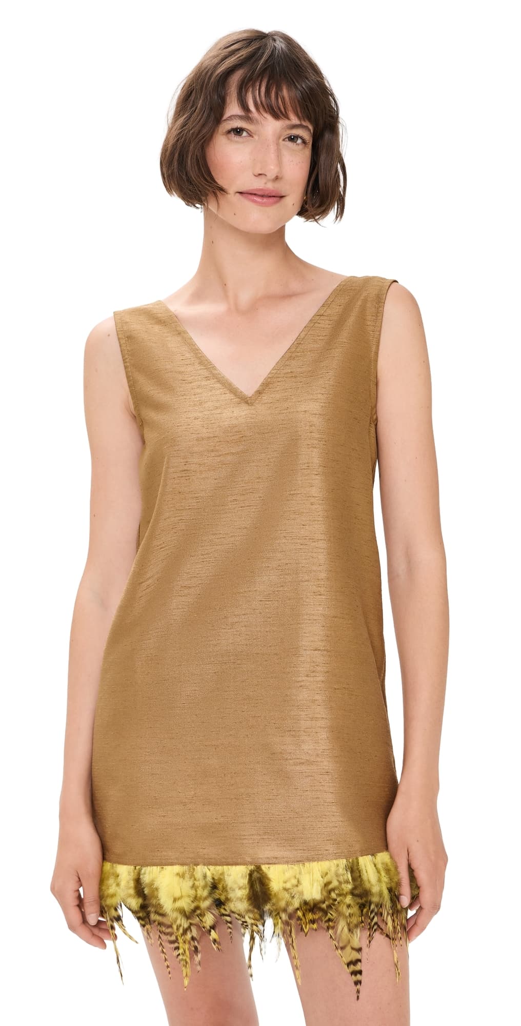 Chan Luu Exaggerated Dupion Tank Camel