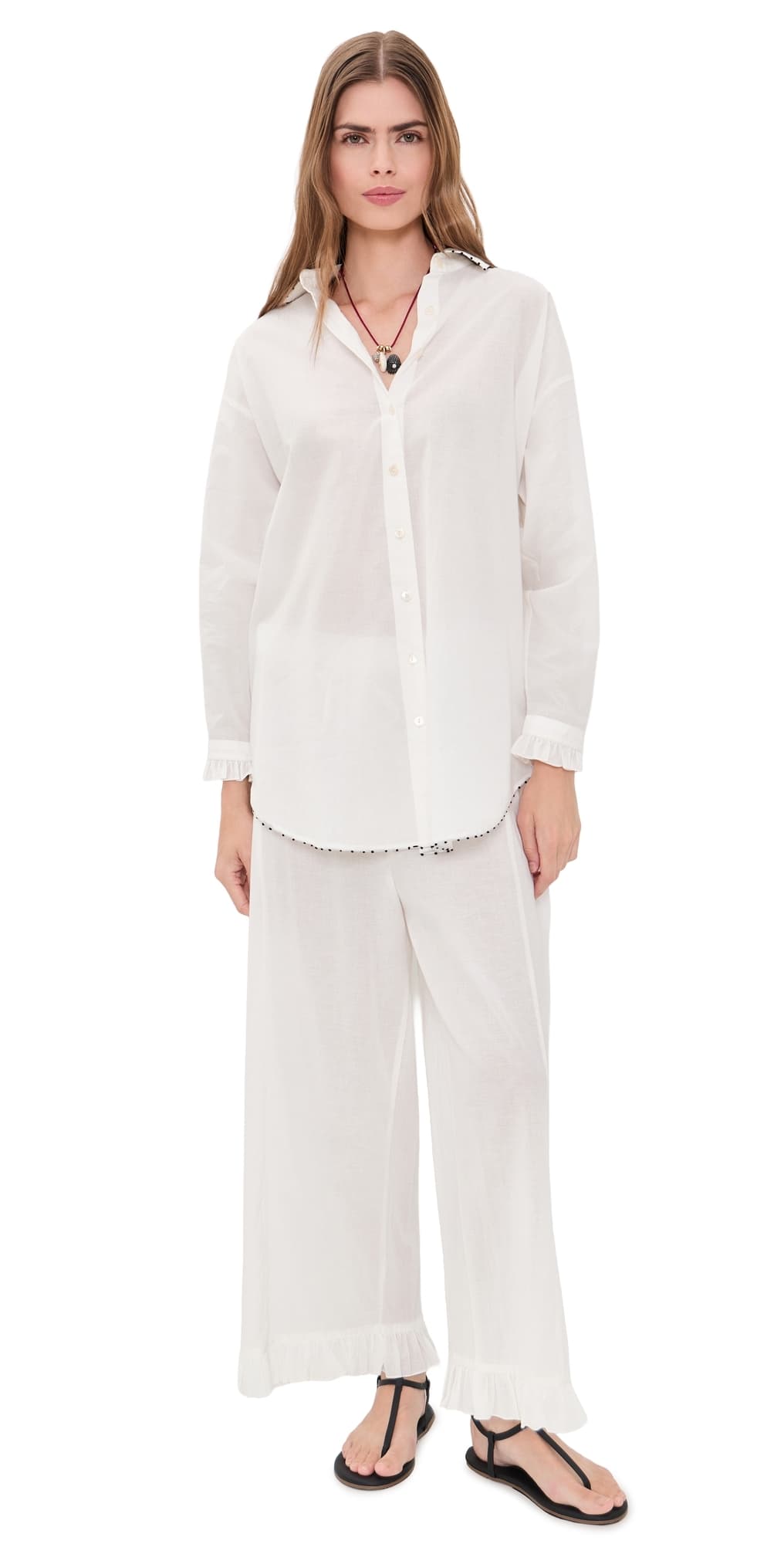 Chan Luu Posey Ruffle Set White · One Size