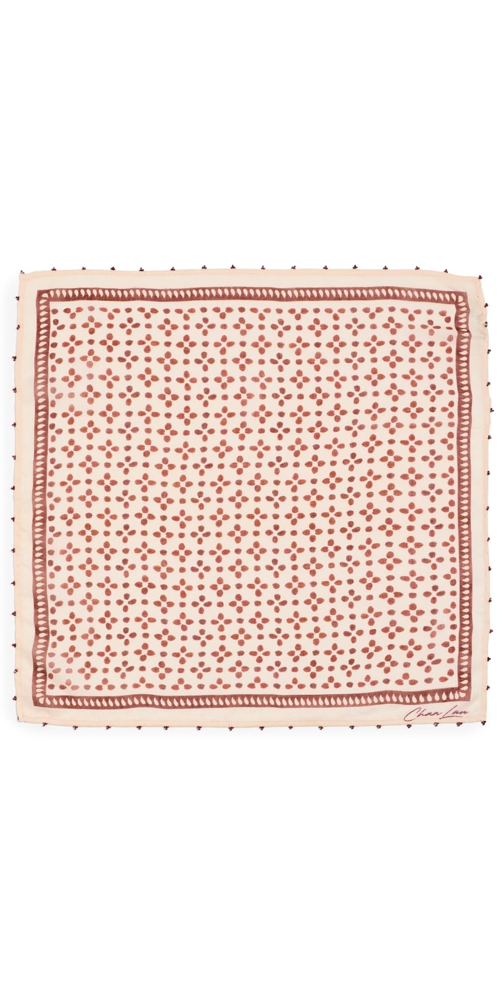 Chan Luu Beaded Floral Bandana Pink Sand