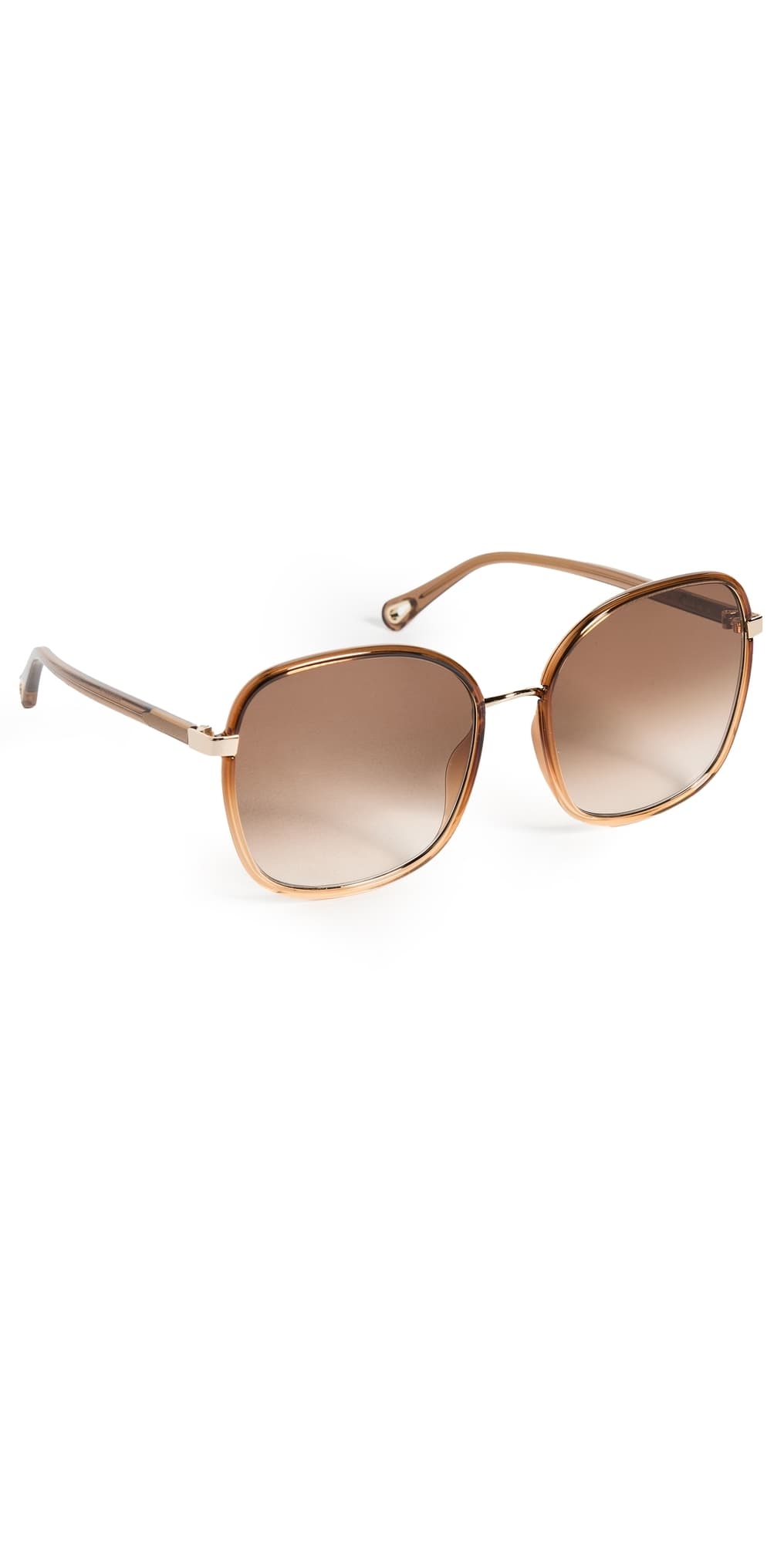 Chloé Oversized Metal Sunglasses Brown · One Size