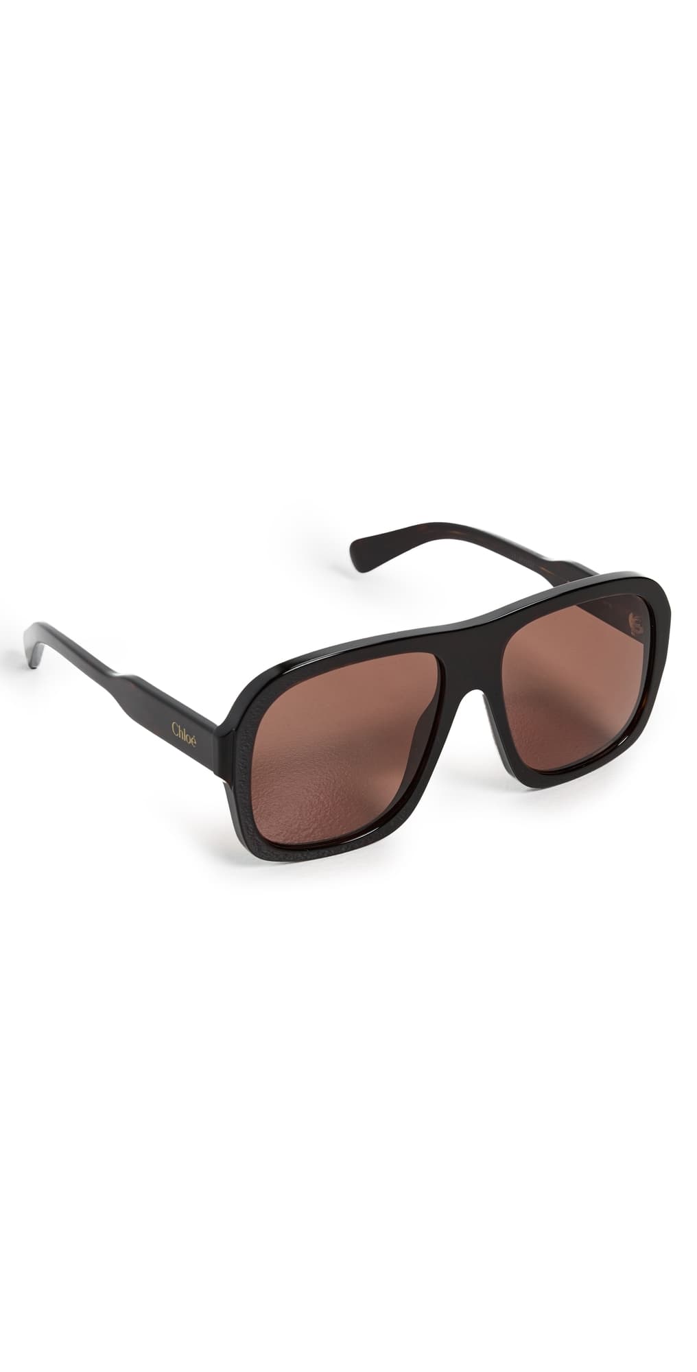 Chloé Oversized Aviator Sunglasses Havana-Havana-Brown · One Size