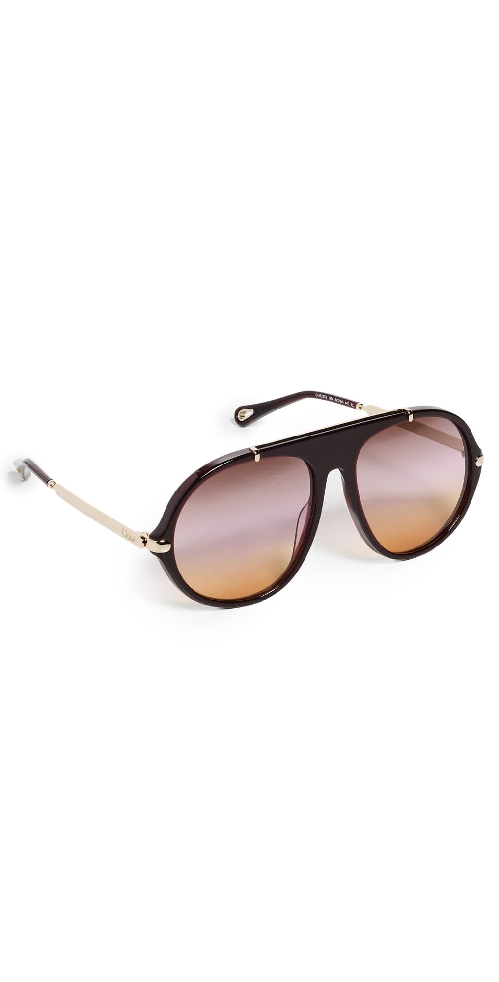 Chloé Aly Aviator Sunglasses Burgundy/Gold/Pink
