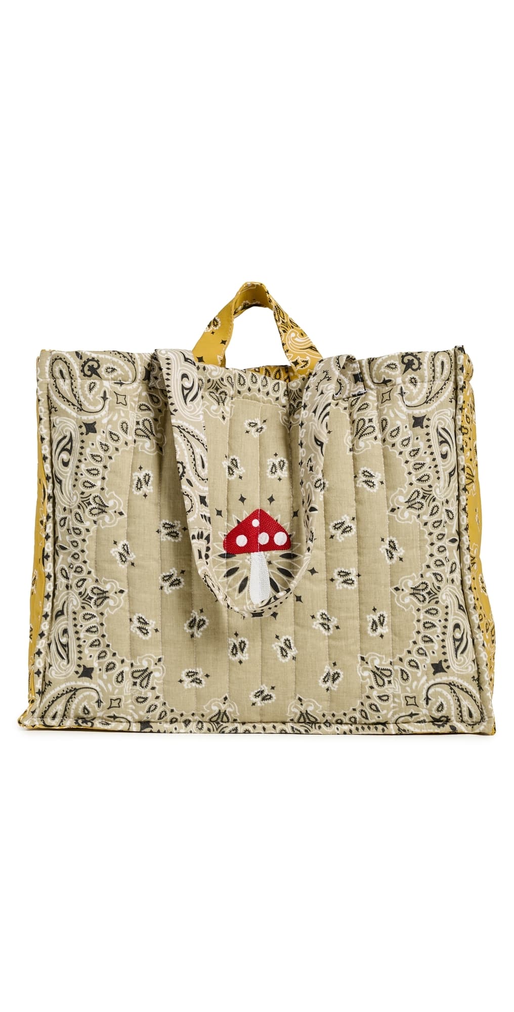 Call It By Your Name Maxi Quilted Champignon Cabas Tote Bag Beige/Moutarde