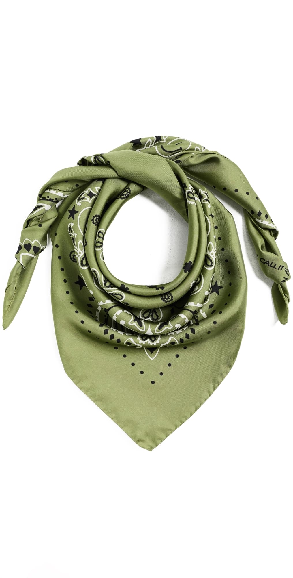 Call It By Your Name Silk Bandana Large Kaki